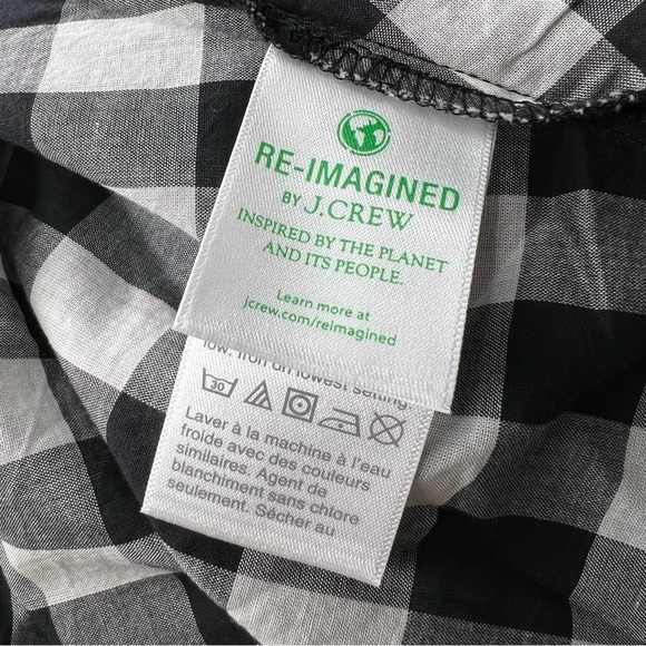 J. Crew Black & White Gingham Check Button Up Flowy Ruffle Midi Maxi Dress NWT - Picture 12 of 15